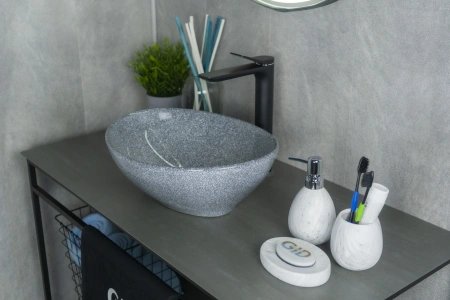 Раковина керамическая Gid Lago 54430 40х30 накладная цвет многоцветный без отверстий под смеситель