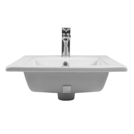 Раковина из сантехнического фарфора Bond Cube S06-410 40х40 встраиваемая цвет белый 1 отверстие под смеситель