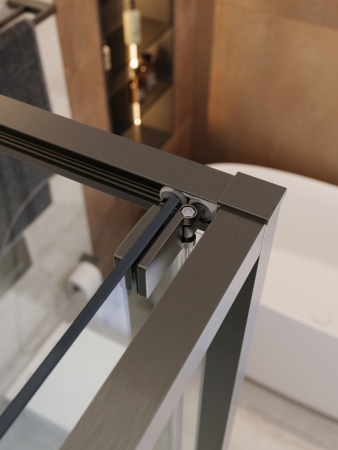 Душевой уголок Cezares LUX LUX-A-FS-11-100-C-GM 100х100 стекло прозрачное профиль оружейная сталь без поддона