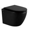 Унитаз подвесной Abber Bequem AC1103MB черный матовый с сиденьем микролифт безободковый каскадный смыв