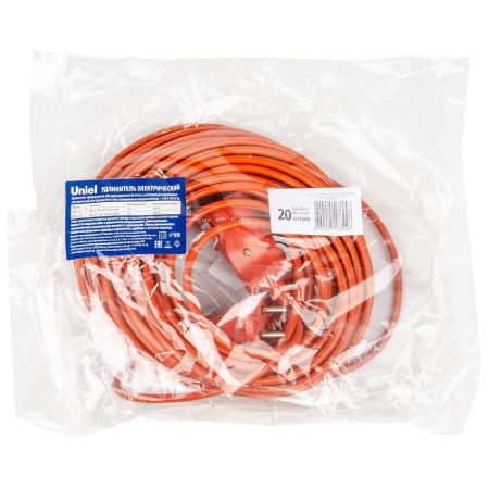 Удлинитель Uniel YX10-101 /UCK-1N/2x1,00/20M/O ORANGE