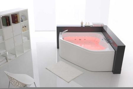 Ванна акриловая гидромассажная SSWW A2202DGSP 150х150 угловая четверть круга с каркасом