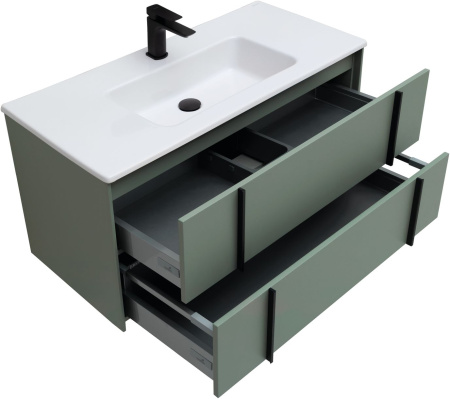 Тумба под раковину Allen Brau Reality 1.32007.CGM 100х46х50 подвесная цвет зеленый/серый