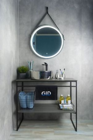 Раковина керамическая Gid 53330 40х40 накладная цвет хром без отверстий под смеситель