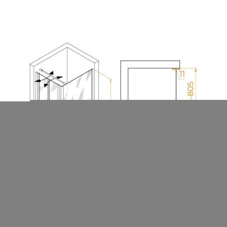 Душевой уголок RGW Passage 060814468-011 80х60 стекло прозрачное профиль хром без поддона