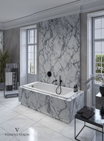 Ванна чугунная Vinsent Veron Tampa VTP1707042H/VH0012BR 170х70 пристенная прямоугольная с ножками с ручками