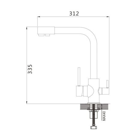 Смеситель для кухни Shevanik S868H на мойку черный