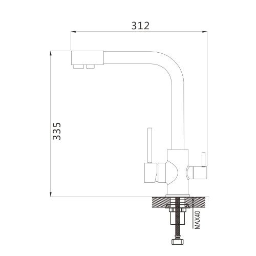 Смеситель для кухни Shevanik S868H на мойку черный - фото 3