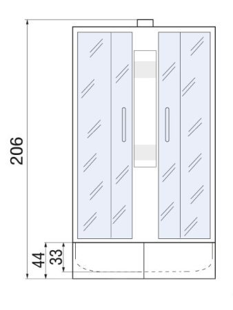 Душевая кабина River NARA 10000002331 90х90 четверть круга без крыши ориентация универсальная