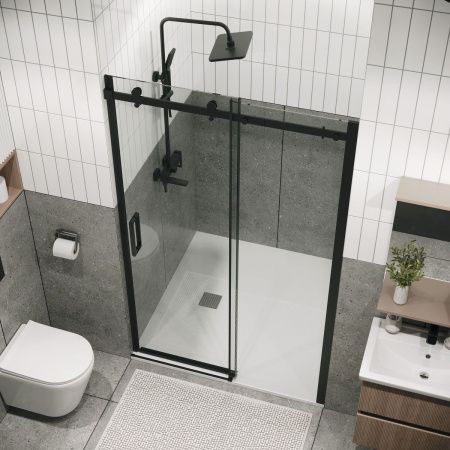 Душевая дверь Grossman Classic 100.K33.04.110.21.00 110х195 стекло прозрачное профиль черный