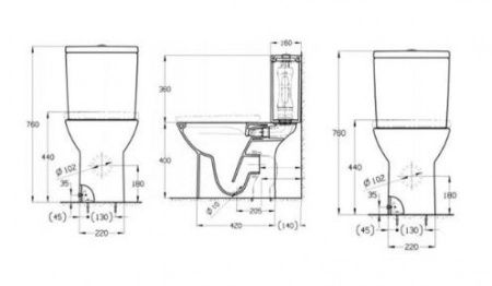 Чаша унитаза напольная Roca Debba 734299P00Y цвет белый без бачка без сиденья безободковая смыв торнадо