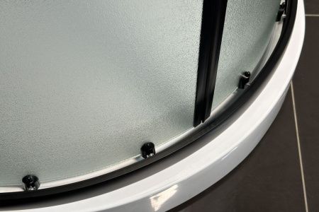 Душевой уголок Royal Bath HK RB90HK-C-BL-Practic 90х90 стекло рифленое профиль черный с поддоном