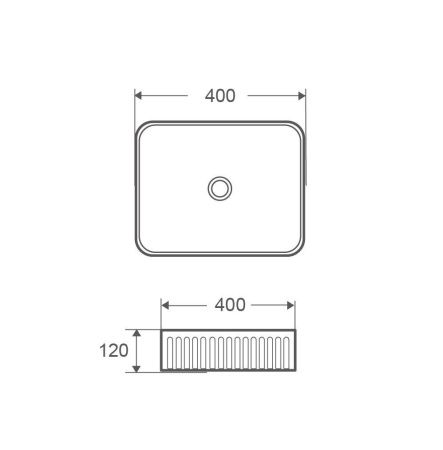 Раковина из сантехнического фаянса Grossman GR-3061 40х40 накладная цвет белый без отверстий под смеситель