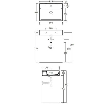 Раковина керамическая Simas Agile AG61 bi*0 60 см подвесная цвет белый без отверстий под смеситель