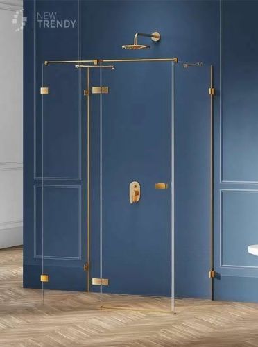 Душевой уголок New Trendy AVEXA Gold EXK-3091 110х100 стекло прозрачное профиль золото без поддона