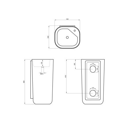 Раковина из сантехнического фарфора Lavinia Boho Bathroom Sink 33311126 50х45 напольная цвет белый глянцевый 1 отверстие под смеситель