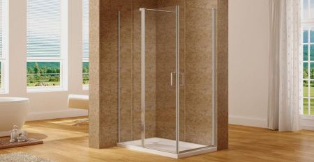 Душевой уголок Aquanet Cinetic AE12-N-120H190U-CT + AE12-N-80H190U-CT 120х80 стекло прозрачное профиль хром без поддона