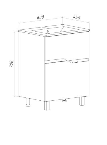 Тумба под раковину Runo Палермо 00-00004156 60х50 напольная цвет белый - фото 5