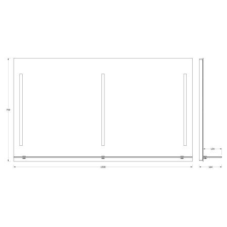 Зеркало с подсветкой Evoform Ledline-S BY 2169 130х80 подвесное