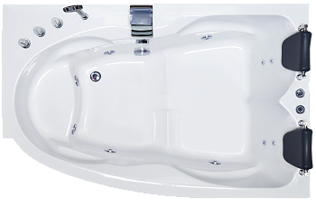 Ванна акриловая гидромассажная Royal Bath SHAKESPEARE RB652100CM-R 170х110 пристенная асимметричная с каркасом