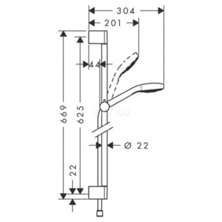 Душевой гарнитур Hansgrohe Croma Select 26562400 настенный хром/белый