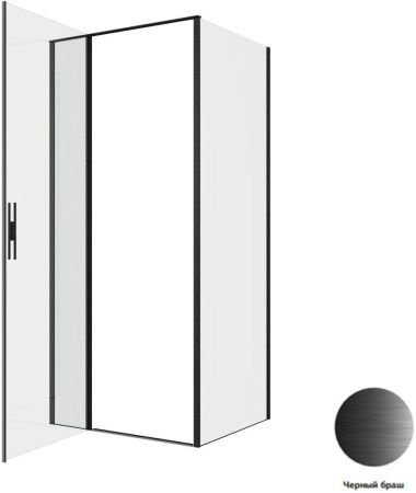 Душевой уголок Allen Brau Priority 3.31027.BBA + 3.31042.BBA 90х80 стекло прозрачное профиль черный без поддона