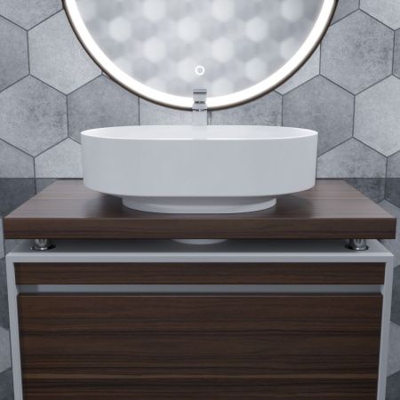 Раковина из искусственного камня Uperwood Aura 3490000001 60х40 накладная цвет белый