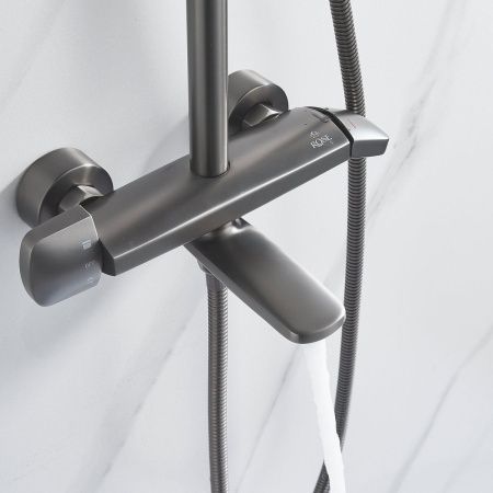 Душевая стойка Rose R3936T настенная цвет оружейная сталь