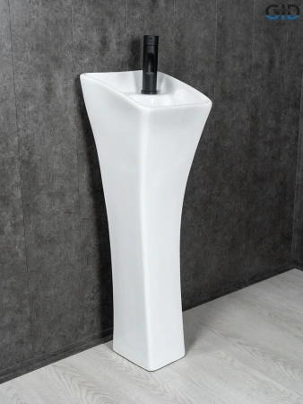 Раковина керамическая Gid Autonomo 81101 30х33 напольная цвет белый 1 отверстие под смеситель