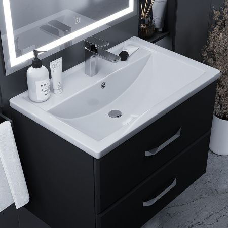 Раковина из искусственного камня Uperwood Foster 291020341 70х50 полувстраиваемая цвет белый