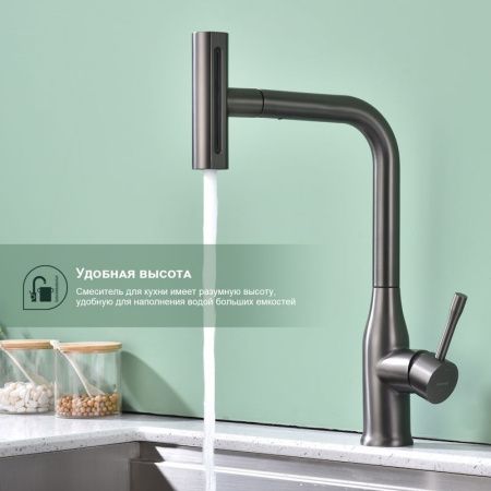 Смеситель для кухни Splenka S206 S206.49.09 на мойку графит