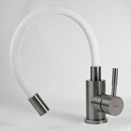 Смеситель для кухни Esko K44 W на мойку нержавеющая сталь
