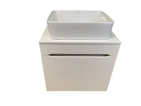 Тумба с раковиной Sintesi STL.W7013_SIN-LVB-APP-401 60х60 подвесная цвет белый