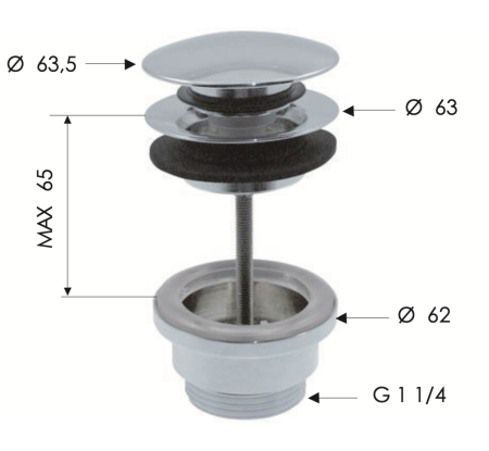 Донный клапан Daniel A735RDP золото