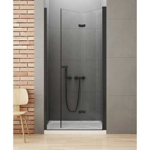 Душевая дверь New Trendy NEW SOLEO Black D-0222A 80х195 стекло прозрачное профиль черный - фото 2