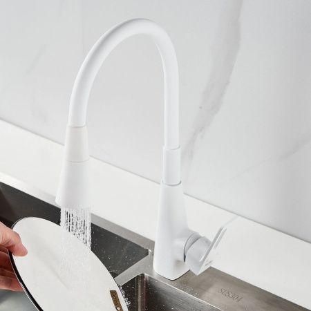 Смеситель для кухни Raffine F313C-1 на мойку белый