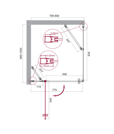 Душевой уголок BelBagno ETNA ETNA-AH-12-80/100-C-Cr 80х100 стекло прозрачное профиль хром глянцевый без поддона