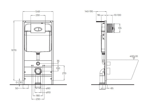 Инсталляция с кнопкой BelBagno  BB026/BB084NERO - фото 3