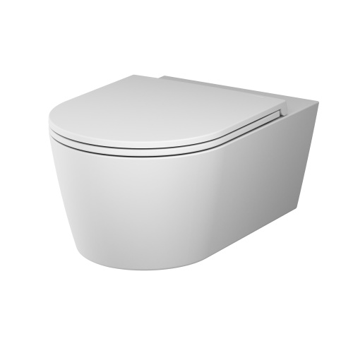 Унитаз подвесной Am.Pm Func C8F1701MWSC белый матовый с сиденьем микролифт безободковый каскадный смыв - фото 2