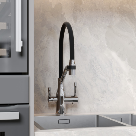 Смеситель для кухни Sancos Orta SC4008CH на мойку хром/черный