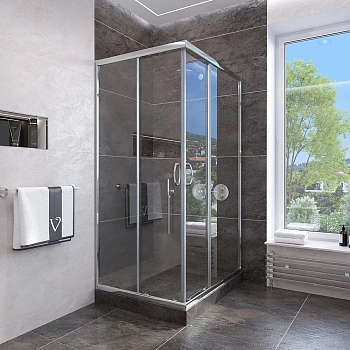 Душевой уголок Veconi Rovigo RV113-80-01-C4 80х80 стекло прозрачное профиль хром глянцевый без поддона
