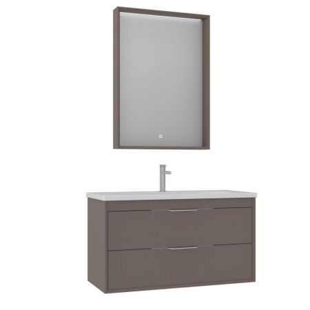 Тумба с раковиной Orka Clay 5004386 100х50 подвесная цвет коричневый