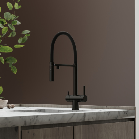 Смеситель для кухни Sancos Imola SC4010MB на мойку черный матовый/черный