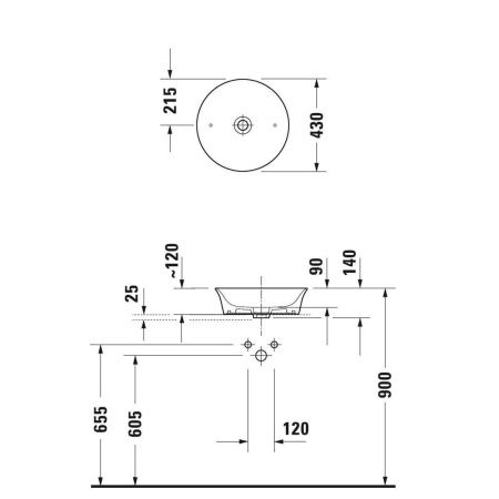Раковина керамическая Duravit White Tulip 2362430079 40 см накладная цвет белый без отверстий под смеситель