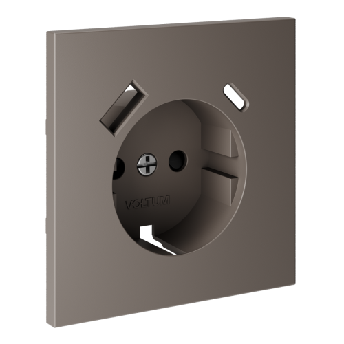 Накладка для розетки с заземлением и защитными шторками, с USB A+C VOLTUM S70 VLS001014 - фото 3
