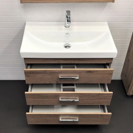 Тумба с раковиной Comforty Никосия 00-00007621CF 80х50 напольная цвет коричневый