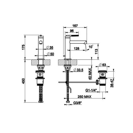 Смеситель Gessi Ingranaggio 63501#031 на раковину хром