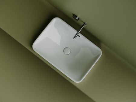 Раковина из сантехнического фарфора Ceramica Nova ELEMENT CN5041 60х40 встраиваемая цвет белый без отверстий под смеситель