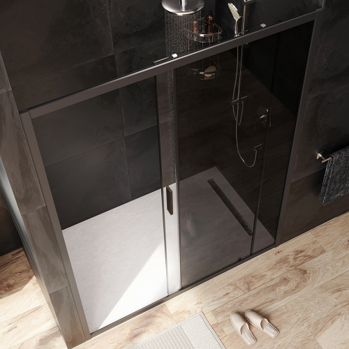 Душевая дверь Am.Pm Gem W90G-150-1-195BG 150х195 стекло прозрачное профиль черный - фото 3