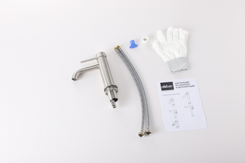 Смеситель Abber Wasser Kreis 316 AF8110BST на раковину сталь брашированная - фото 2